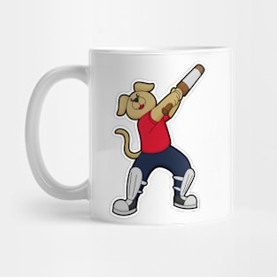 Dog at Cricket with Cricket bat Mug